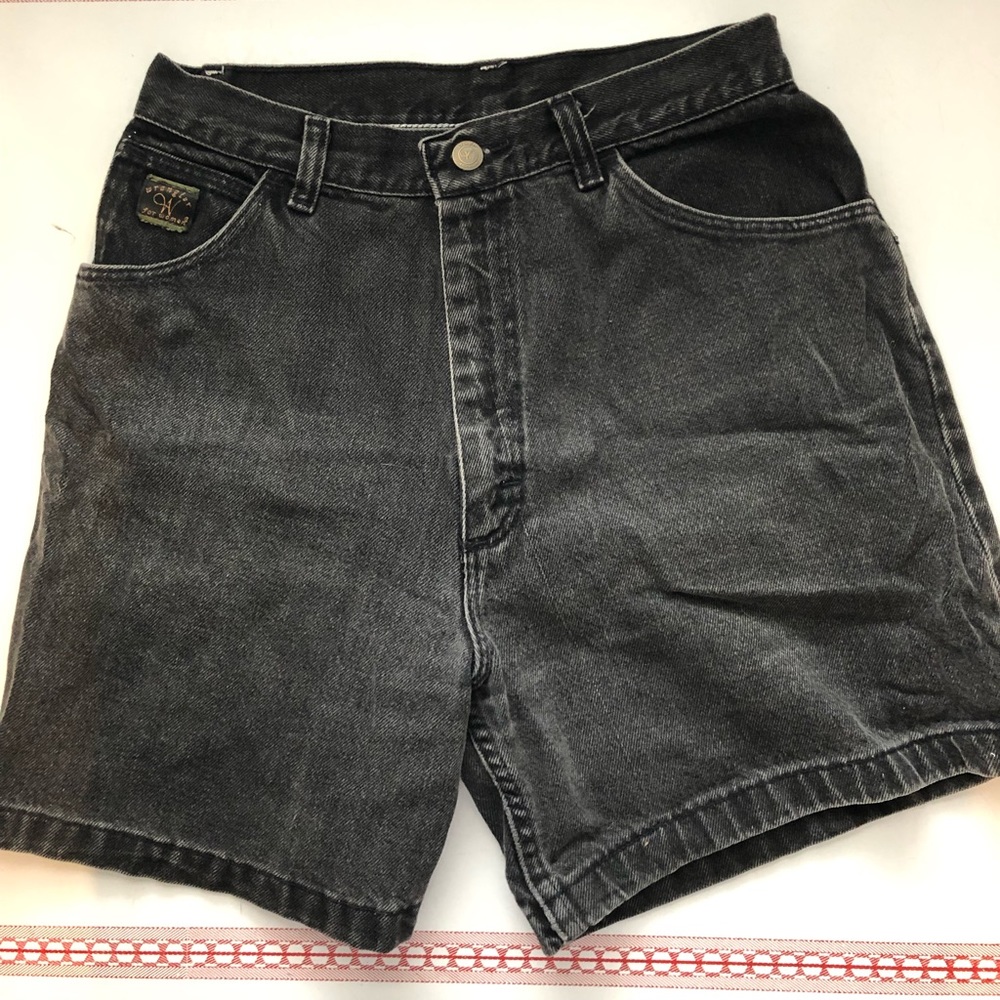 Vintage Wrangler High Rise Black Jean Shorts